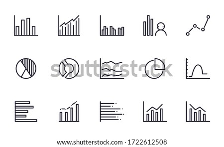 Set of Chart vector icon illustration