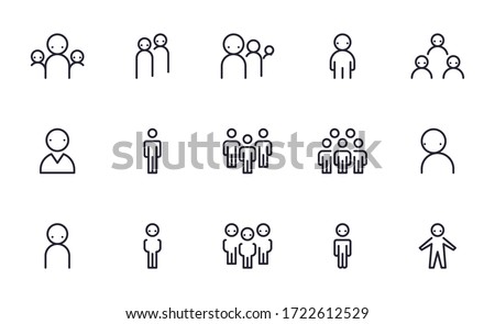 Set of People, Group, Team vector icon illustration