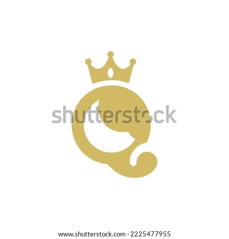 the letter Q combined with the queen shape into a simple and modern logo.