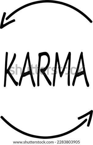 Calm black isolated on white karma sign asset with rotatable arrows for social media and blog posts.