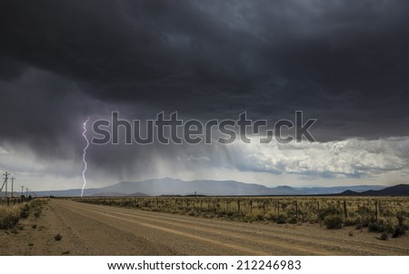 Clouds and thunder lightnings and storm, Ruta 40, Argentina