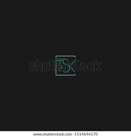 TSK logo vector template icon in minimal design with multi purpose uses