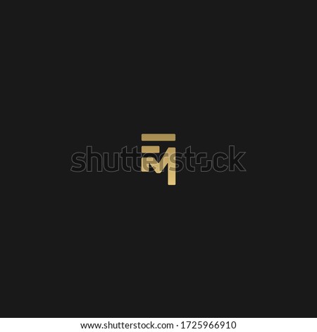 FM or MF lettering logo in luxury