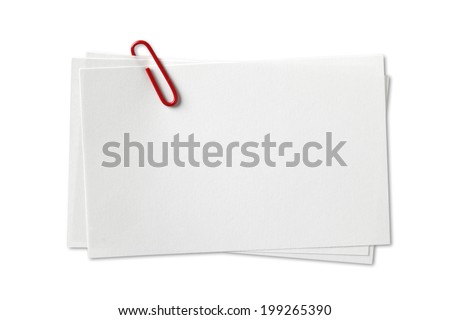 Stack of Blank Cards with paper Clip Stockfoto © 