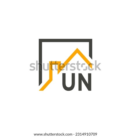 UN initials homes modern building company logo vector.eps