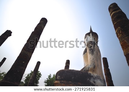 Meditation Buddha statue in Sukhothai Historical Park, Sukhothai, Thailand