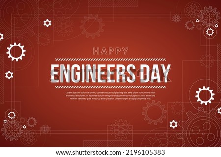 Happy Engineers day Background with Gear Wheels