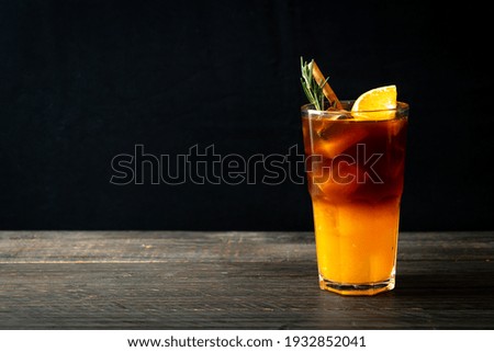 Similar – Image, Stock Photo Coffee cocktail with lemon in restaurant