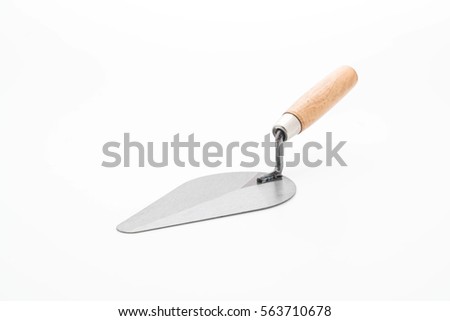 Trowel the mortar on white background Stockfoto © 