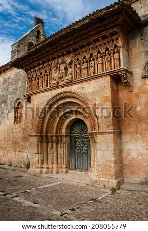 Excellent example of church romanesque art from a small village called Moarves de Ojeda in the province of Palencia  Spain