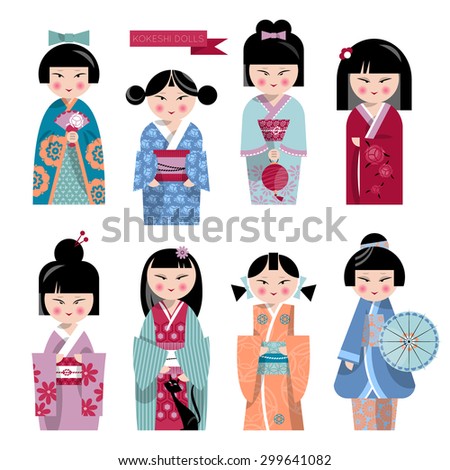 Kokeshi Dolls s Free Vector | 123Freevectors Kokeshi Dolls s Free Vector | 123Freevectors