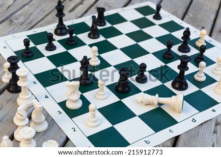 An outdoor game of chess