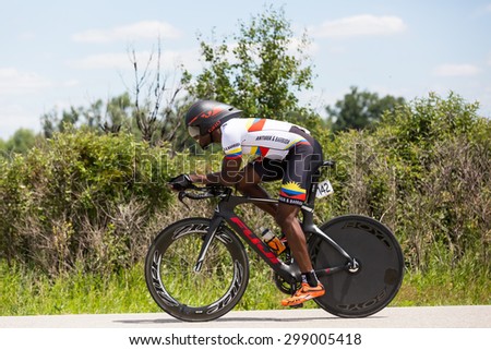 Pan Am Road Cycling, July 22, 2015 in Milton, Ontario. Men's and women's Individual Time Trial.