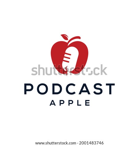 Apple logo design with podcast negative space