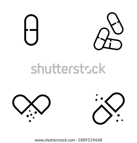 Pills icon flat. Illustration isolated vector sign symbol, capsule icon simple design