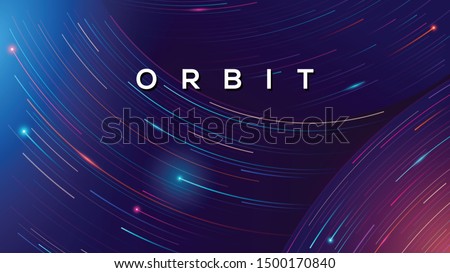 Colorful orbit abstract infinite background. Space galaxy lines 