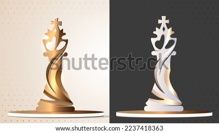 Chess King 3D Royal_Leader chessboard king with golden finish industry leader abstract