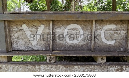 Image, Stock Photo Hut wall with writing
