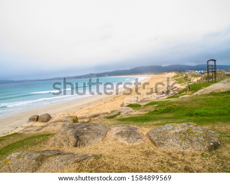 Similar – Foto Bild Leerer galicischer Strand in Corrubedo