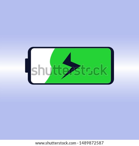 Green Battery Icon with Dark Blue Slash