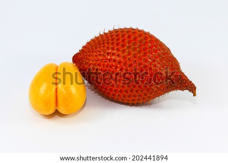 Zalacca fruit on white background