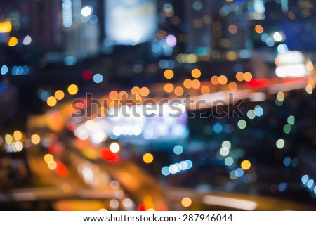 Abstract bokeh light of city road curve night