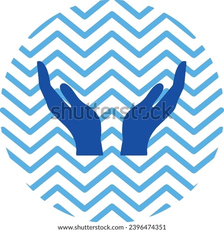A close up of a blue and black logo with a chevron pattern suitable for branding materials, business cards, website headers, and social media profiles.
