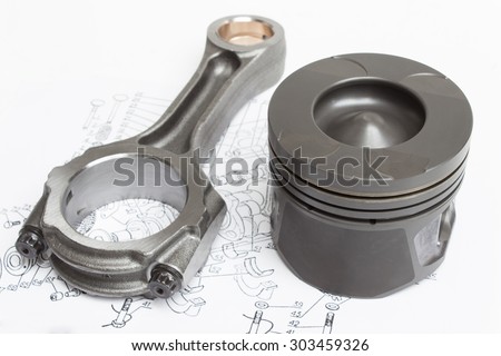 Pistons and connecting rods lie on the plane of the crank mechanism of an internal combustion engine