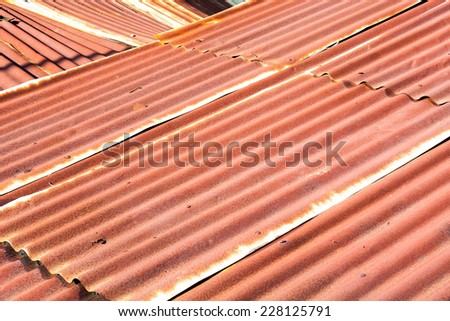 Rusty corrugated metal roof,rusty Zinc grunge background