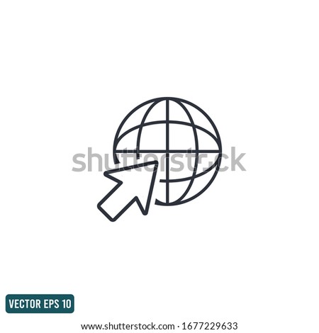 globe and pointer icon internet browsing symbol design element vector eps 10