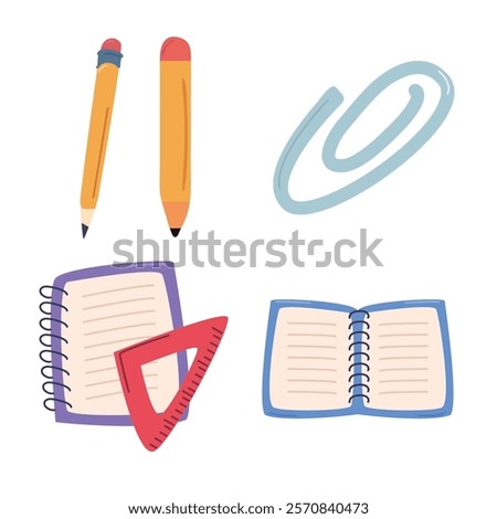 Colorful school supply texture tonal style icons