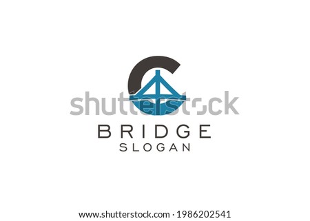 Initial Letter C bridge Logo Icon Vector Logo