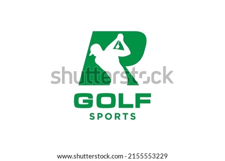 Alphabet letter icon logo R for Golf logo design vector template, Vector label of golf, Logo of golf championship, illustration, Creative icon, design Stock fotó © 