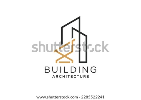 Letter X for Real Estate Remodeling Logo. Construction Architecture Building Logo Design Template.