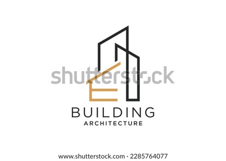 Letter E for Real Estate Remodeling Logo. Construction Architecture Building Logo Design Template.