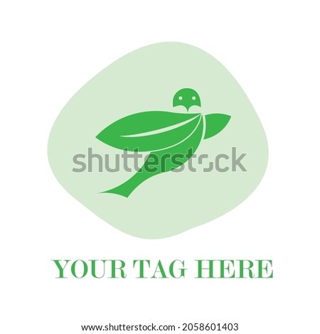 a bird-shaped green leaf logo design