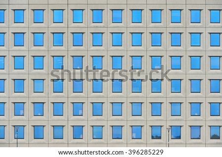 Similar – Image, Stock Photo Rows of windows of a business building built in roman travertine marble