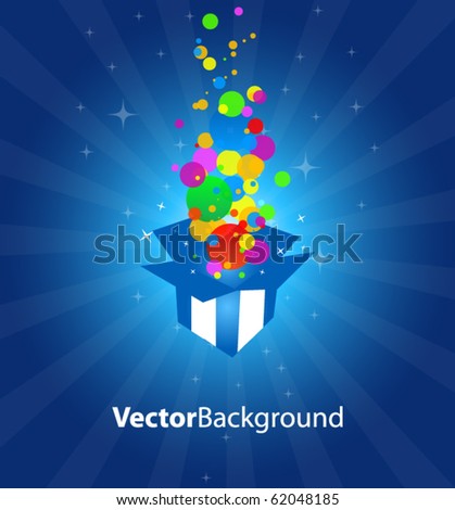 Vector Illustration Of Exploding Gift Box - 62048185 : Shutterstock