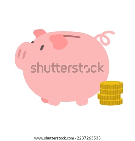 Flat illustration of piggy bank