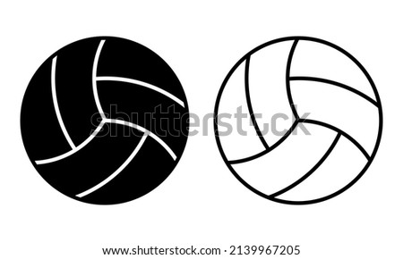 Simple ball icon of volleyball and water polo sport