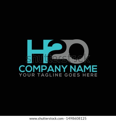 H2O & Water company logo design 