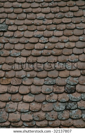 old tile roofs on the Petrovaradin fortress closeup sho