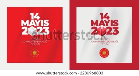14 mayıs 2023 Türkiye Cumhurbaşkanlığı Seçimi.
14 May 2023 Turkish Presidential Election. Envelope, ballot box and presidential penny.