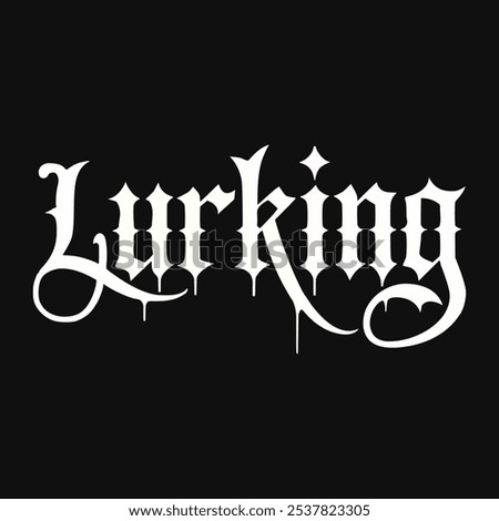 Lurking Halloween text Typography Scarry Horror vector transparent background