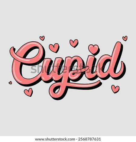 Cupid Text of Valentine Typography Vectors