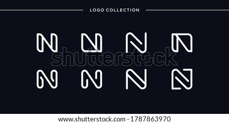 Monogram logo with line art style letter N, smooth, beauty, initial, monogram logo, line art logo, Premium Vector Foto stock © 