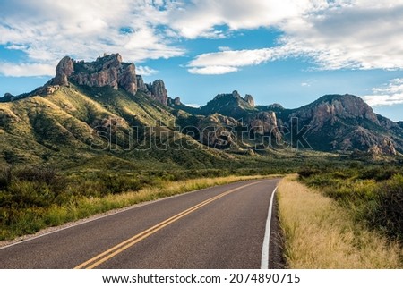 Famous panoramic view of the Chisos mountains in Big Bend NP, USA ストックフォト © 