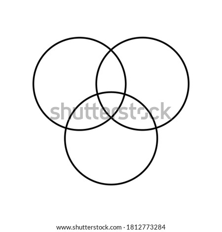 Black three circle Eulerian Circles diagram.