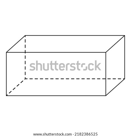 black line rectangular box on white background