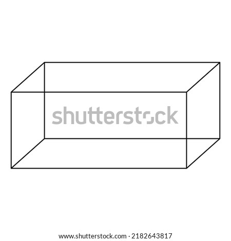 black line rectangular box on white background